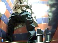 3 movies - Two chicks pees in dirty public toilet