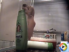 3 movies - Young slim doll getting spied after in the showers
