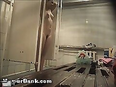 12 movies - Joyful young puss with bushy pubis takes a shower Part 2