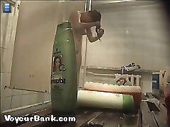 12 movies - Young slim doll getting spied after in the showers Part 3