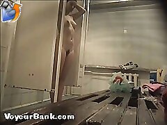 12 movies - Joyful young puss with bushy pubis takes a shower Part 2