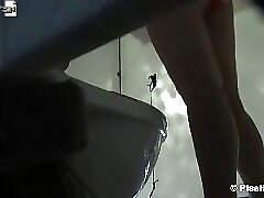 11 movies - Lady with an impeccable figure filmed urinating in a gritty public restroom Part 1