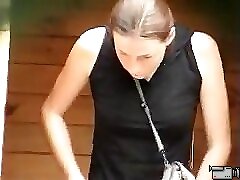 9 movies - Gorgeous gal recorded peeing in a shared bathroom with an intrigued spectator Part 3