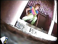 6 movies - Four women filmed urinating in a discreet restroom Part 1