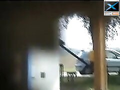 6 movies - Charming young lady with a fine physique recorded in a garden toilet Part 3