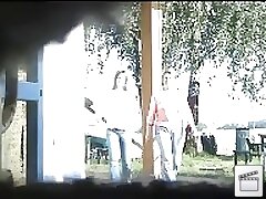 6 movies - Observer captures both a senior and a younger lady in a restroom setting Part 1